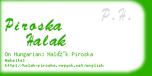 piroska halak business card